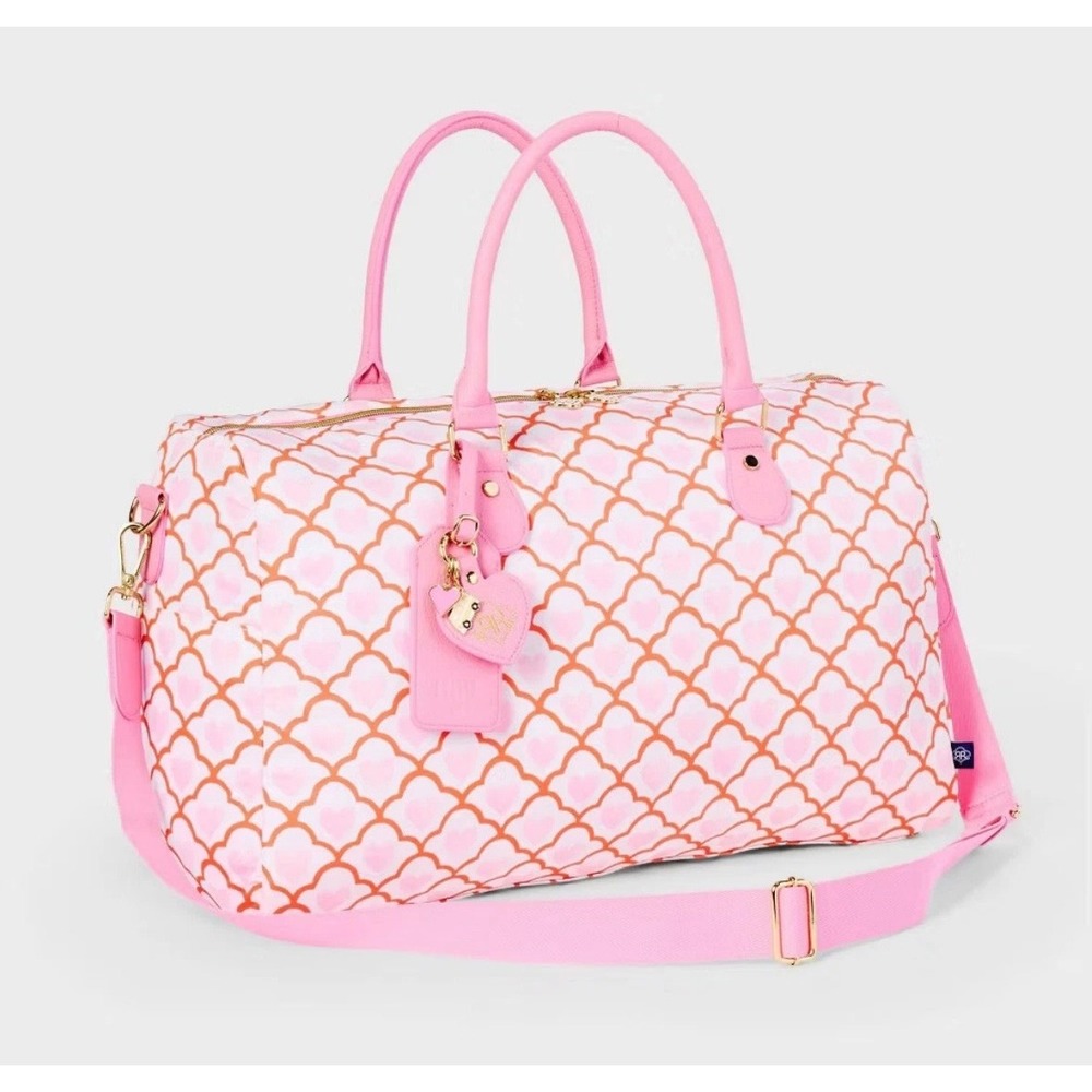 Roller Rabbit x Target Pink Heart Scallop Weekender Duffel Bag Travel Tote NEW